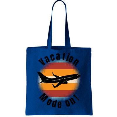 Vacation Mode On Vintage Sunset Airplane Travel Design Gift Tote Bag