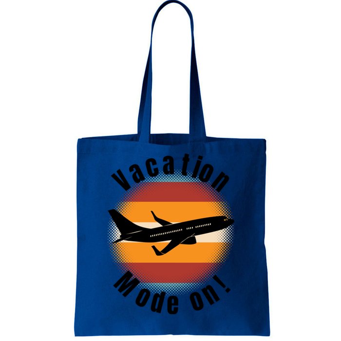 Vacation Mode On Vintage Sunset Airplane Travel Design Gift Tote Bag