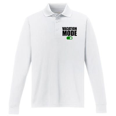 Vacation Mode On Performance Long Sleeve Polo