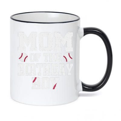 vintage Mom of the Birthday  Baseball Jersey 11oz Black Color Changing Mug