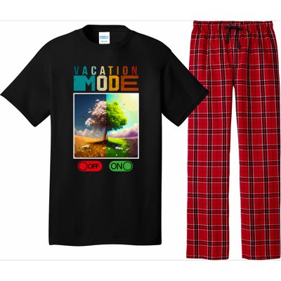 Vacation Mode On Vacation Mode Off Funny Vacation Mode Meme Gift Pajama Set