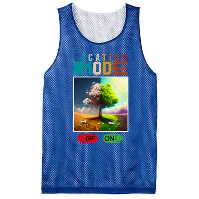 Vacation Mode On Vacation Mode Off Funny Vacation Mode Meme Gift Mesh Reversible Basketball Jersey Tank