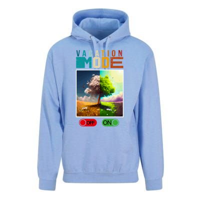 Vacation Mode On Vacation Mode Off Funny Vacation Mode Meme Gift Unisex Surf Hoodie