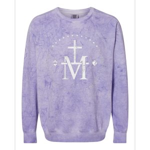 Virgin Mary Of Miraculous Medal Our Lady Marian Cross Colorblast Crewneck Sweatshirt