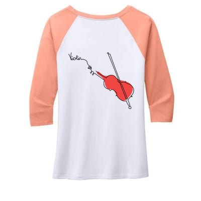 Violin Musician Orchestra Design OneLine Violin Women's Tri-Blend 3/4-Sleeve Raglan Shirt