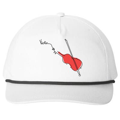 Violin Musician Orchestra Design OneLine Violin Snapback Five-Panel Rope Hat