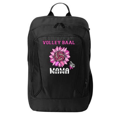 Volleyball Mom Pink Ribbon Breast Cancer Awareness Fighters City Backpack