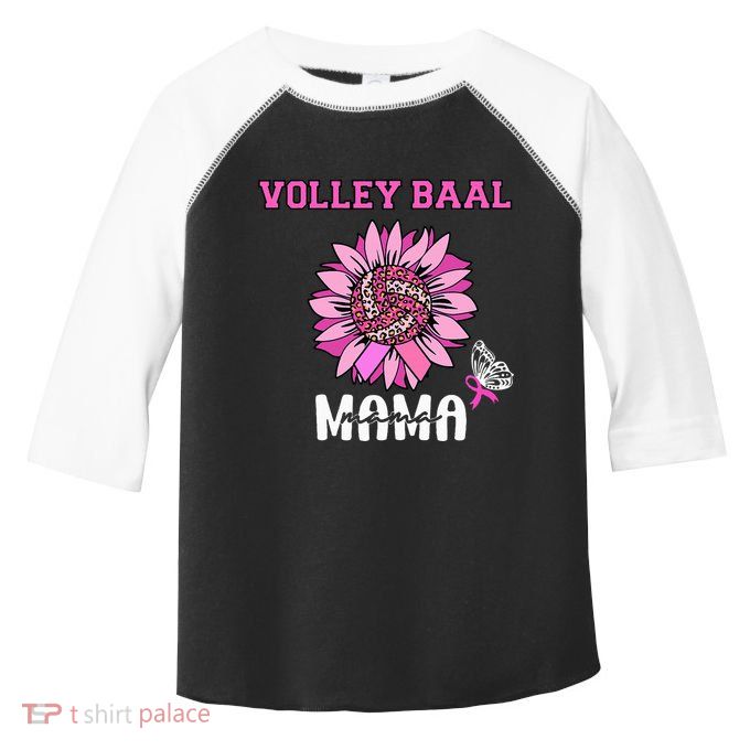 Volleyball Mom Pink Ribbon Breast Cancer Awareness Fighters Toddler Fine Jersey T-Shirt