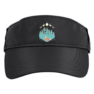 Vintage Moon Phases Forest Fox Adult Drive Performance Visor