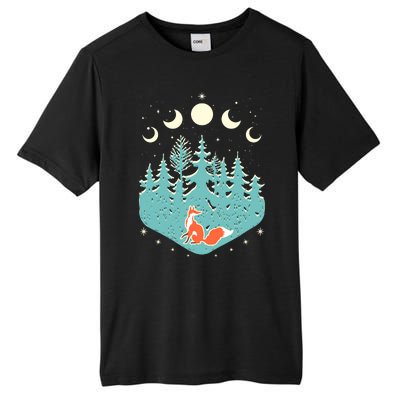 Vintage Moon Phases Forest Fox Tall Fusion ChromaSoft Performance T-Shirt