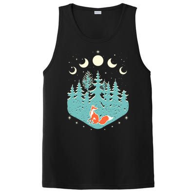 Vintage Moon Phases Forest Fox PosiCharge Competitor Tank