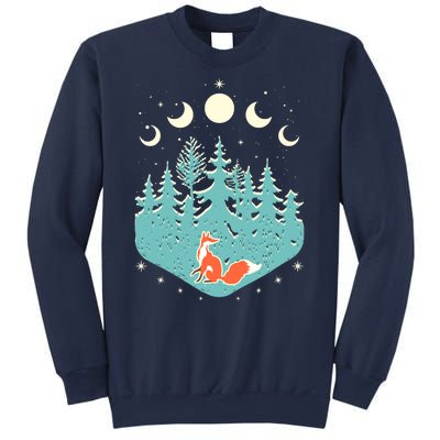 Vintage Moon Phases Forest Fox Sweatshirt