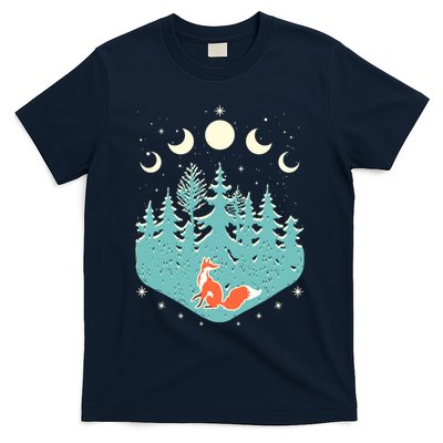 Vintage Moon Phases Forest Fox T-Shirt
