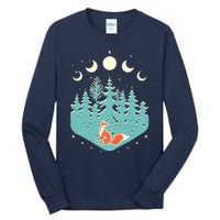 Vintage Moon Phases Forest Fox Tall Long Sleeve T-Shirt