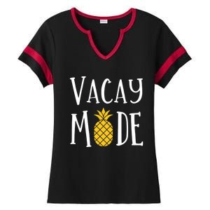 Vacay Mode Pineapple Summer Season Vibes Ladies Halftime Notch Neck Tee