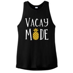 Vacay Mode Pineapple Summer Season Vibes Ladies PosiCharge Tri-Blend Wicking Tank