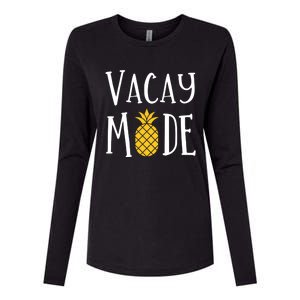 Vacay Mode Pineapple Summer Season Vibes Womens Cotton Relaxed Long Sleeve T-Shirt