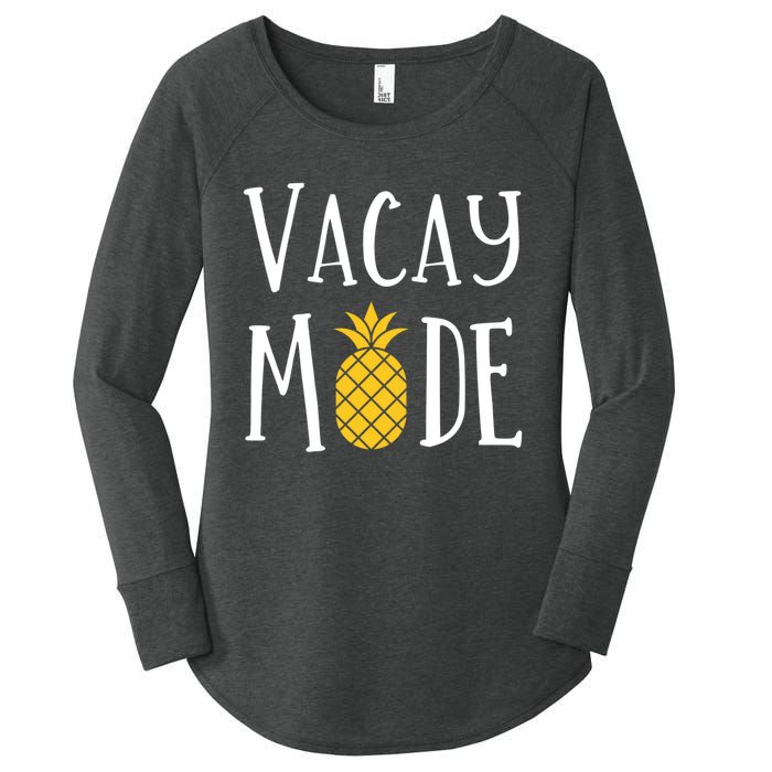 Vacay Mode Pineapple Summer Season Vibes Women's Perfect Tri Tunic Long Sleeve Shirt