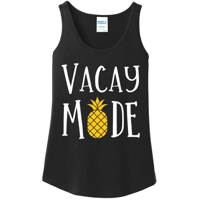 Vacay Mode Pineapple Summer Season Vibes Ladies Essential Tank