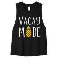 Vacay Mode Pineapple Summer Season Vibes Women's Racerback Cropped Tank