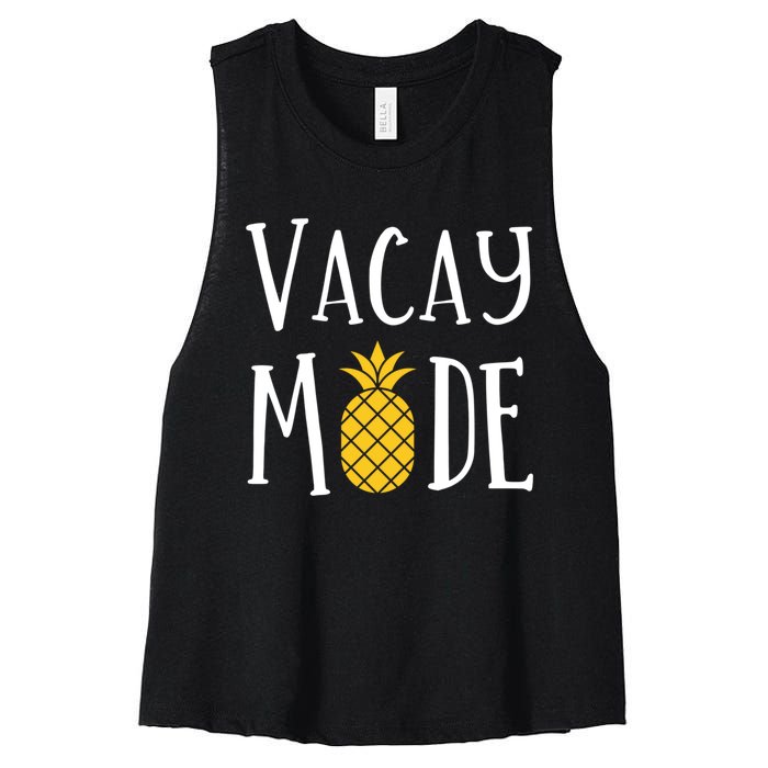 Vacay Mode Pineapple Summer Season Vibes Women's Racerback Cropped Tank