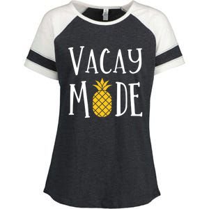 Vacay Mode Pineapple Summer Season Vibes Enza Ladies Jersey Colorblock Tee