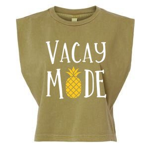 Vacay Mode Pineapple Summer Season Vibes Garment-Dyed Women's Muscle Tee