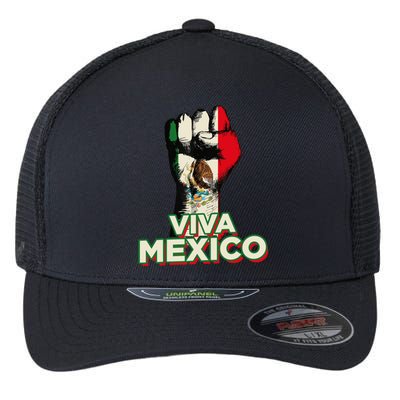 Viva Mexico Proud Fist Mexican Independence Flexfit Unipanel Trucker Cap