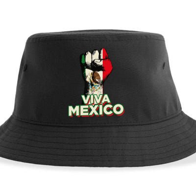 Viva Mexico Proud Fist Mexican Independence Sustainable Bucket Hat