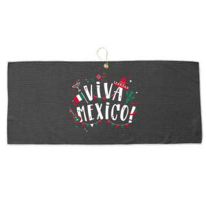 Viva Mexico Party Mexican Independence Flag Large Microfiber Waffle Golf Towel