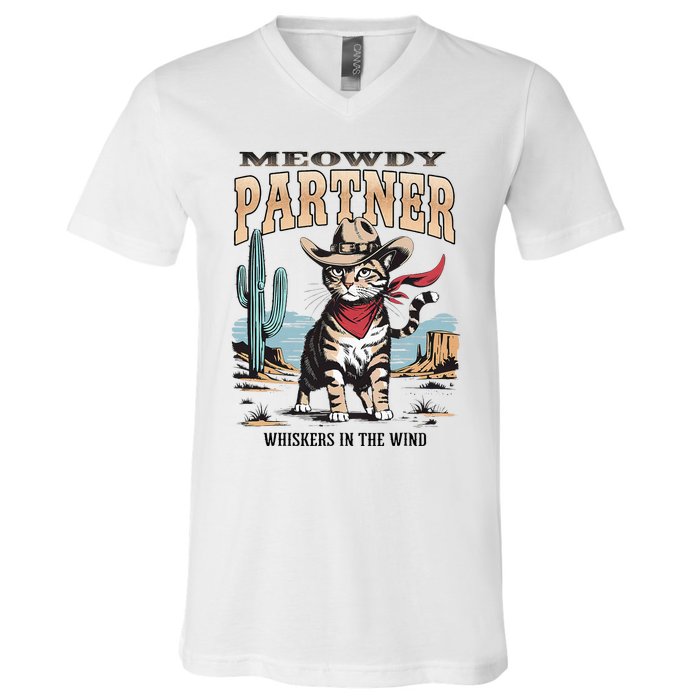 Vintage Meowdy Partner Cow V-Neck T-Shirt