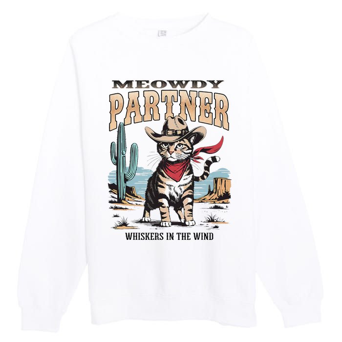 Vintage Meowdy Partner Cow Premium Crewneck Sweatshirt