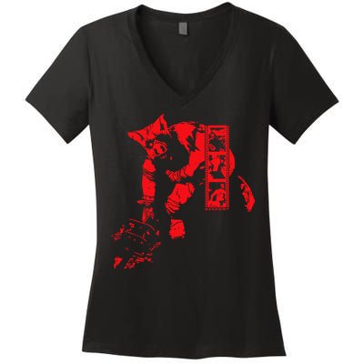 Valiant Manhunt Piggsy Women's V-Neck T-Shirt