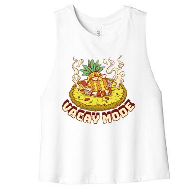 Vacay Mode Pineapple Gift Women's Racerback Cropped Tank