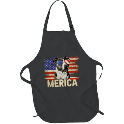 Vintage Merica Pitbull 4th Of July USA Patriotic Sunglasses Apron