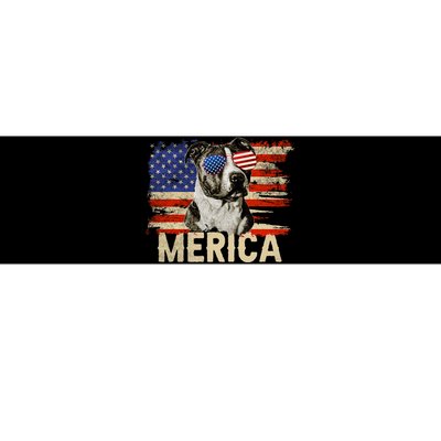 Vintage Merica Pitbull 4th Of July USA Patriotic Sunglasses Bumper Sticker