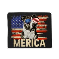 Vintage Merica Pitbull 4th Of July USA Patriotic Sunglasses Mousepad