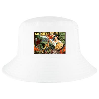 Vintage Mexico Poster Pin Up Fruits And Land Cool Comfort Performance Bucket Hat
