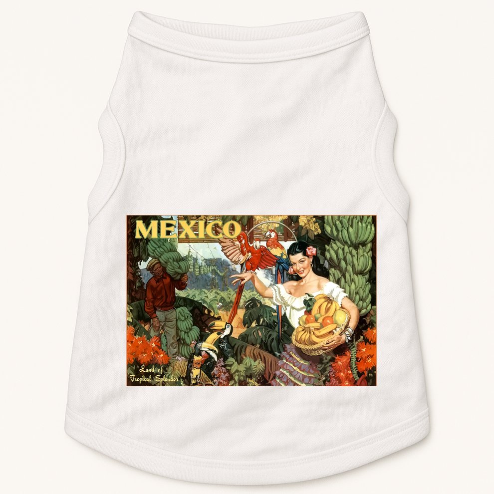 Vintage Mexico Poster Pin Up Fruits And Land Doggie Tank