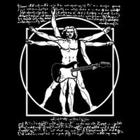 Vitruvian Man Playing The Guitar Da Vinci Guitarist Leonardo Da Vinci Parody 16 in Basic Backpack