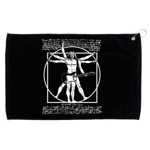 Vitruvian Man Playing The Guitar Da Vinci Guitarist Leonardo Da Vinci Parody Grommeted Golf Towel