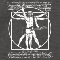 Vitruvian Man Playing The Guitar Da Vinci Guitarist Leonardo Da Vinci Parody Vector Backpack