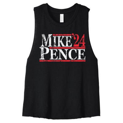 Vintage Mike Pence 2024 Women's Racerback Cropped Tank