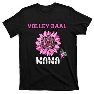 Volleyball Mom Pink Ribbon Breast Cancer Awareness Fighters T-Shirt