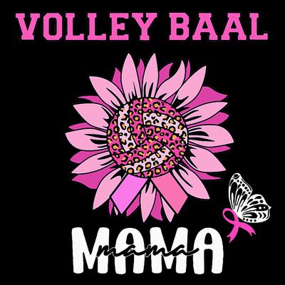 Volleyball Mom Pink Ribbon Breast Cancer Awareness Fighters T-Shirt