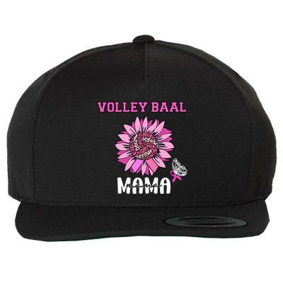 Volleyball Mom Pink Ribbon Breast Cancer Awareness Fighters Wool Snapback Cap