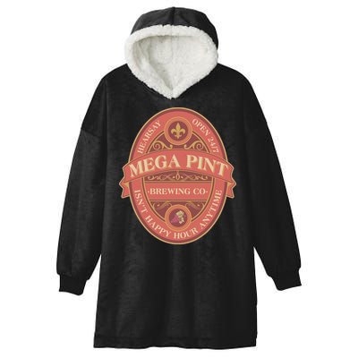 Vintage Mega Pint Hearsay Open 24 7 Brewing Co Alcohol Label Hooded Wearable Blanket