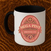Vintage Mega Pint Hearsay Open 24 7 Brewing Co Alcohol Label Mug