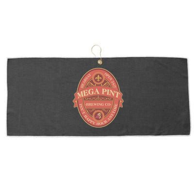 Vintage Mega Pint Hearsay Open 24 7 Brewing Co Alcohol Label Large Microfiber Waffle Golf Towel