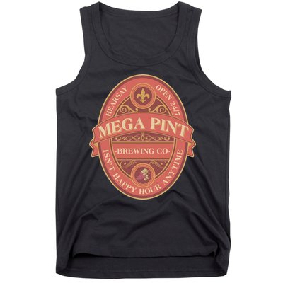 Vintage Mega Pint Hearsay Open 24 7 Brewing Co Alcohol Label Tank Top